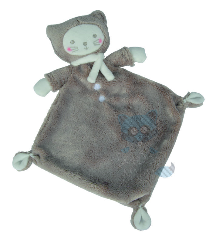  petit chat plat losange gris beige blanc écharpe 